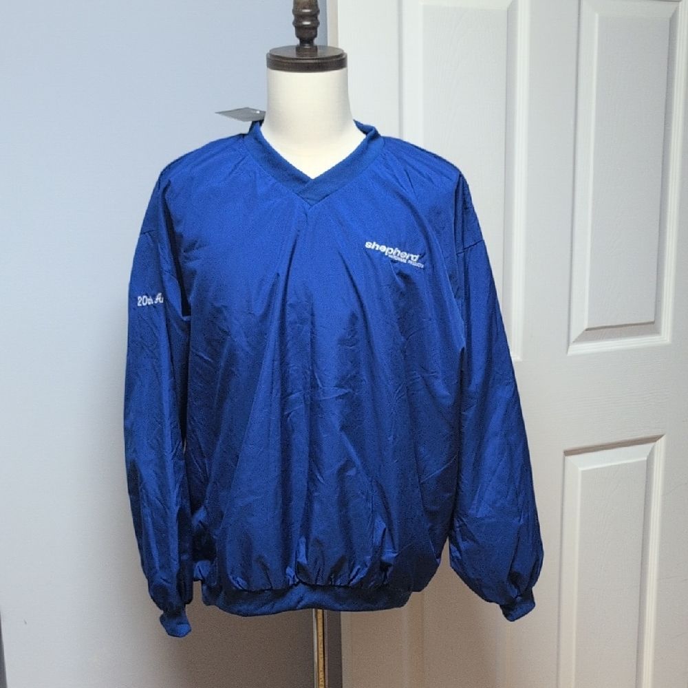 Augusta Sportswear Royal Blue Shepherd Logo Embroidered Windbreaker Size XL